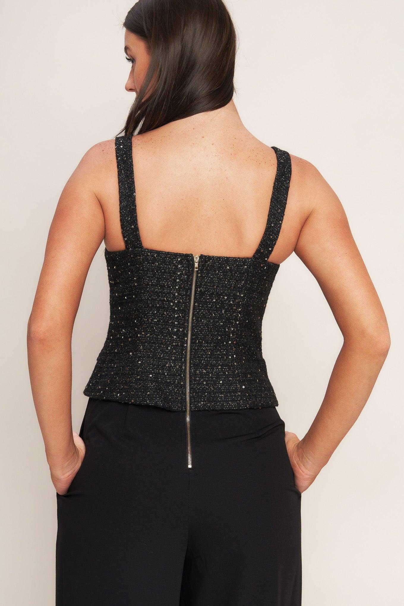 Midnight Parisienne Woven Jumpsuit in black, view 7 — Soul Flow Apparel