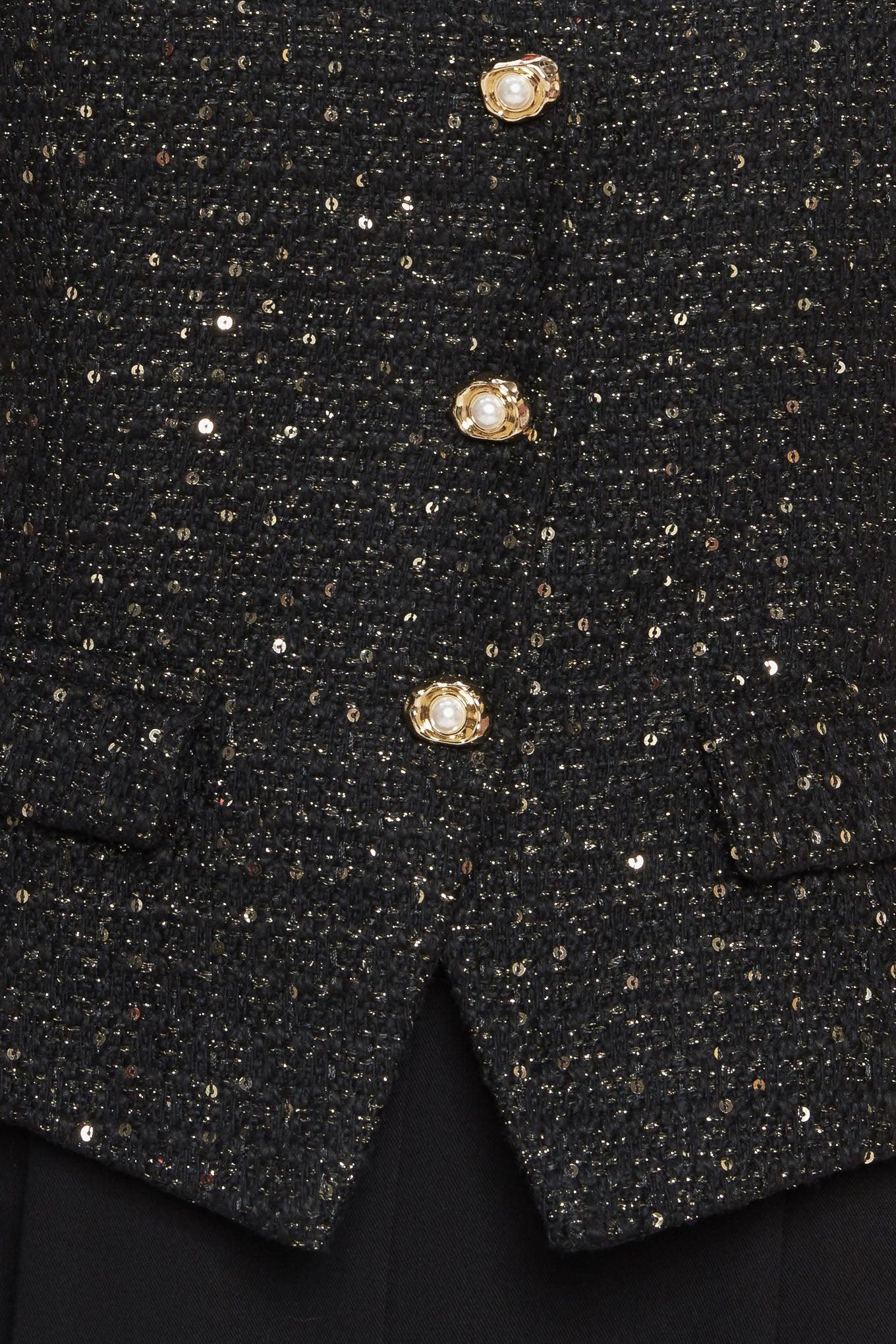Midnight Parisienne Woven Jumpsuit in black, fabric swatch — Soul Flow Apparel