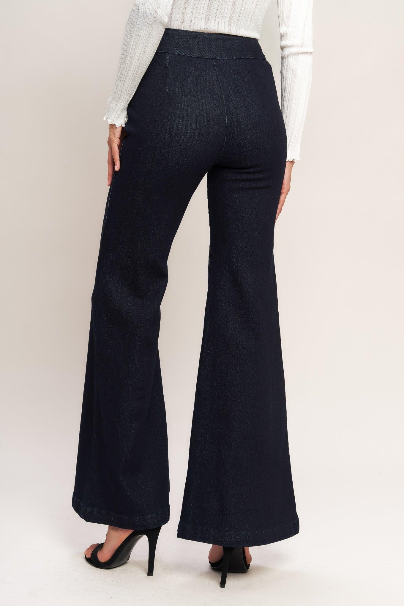 Classic Confidence Woven Pants in indigo, view 4 — Soul Flow Apparel