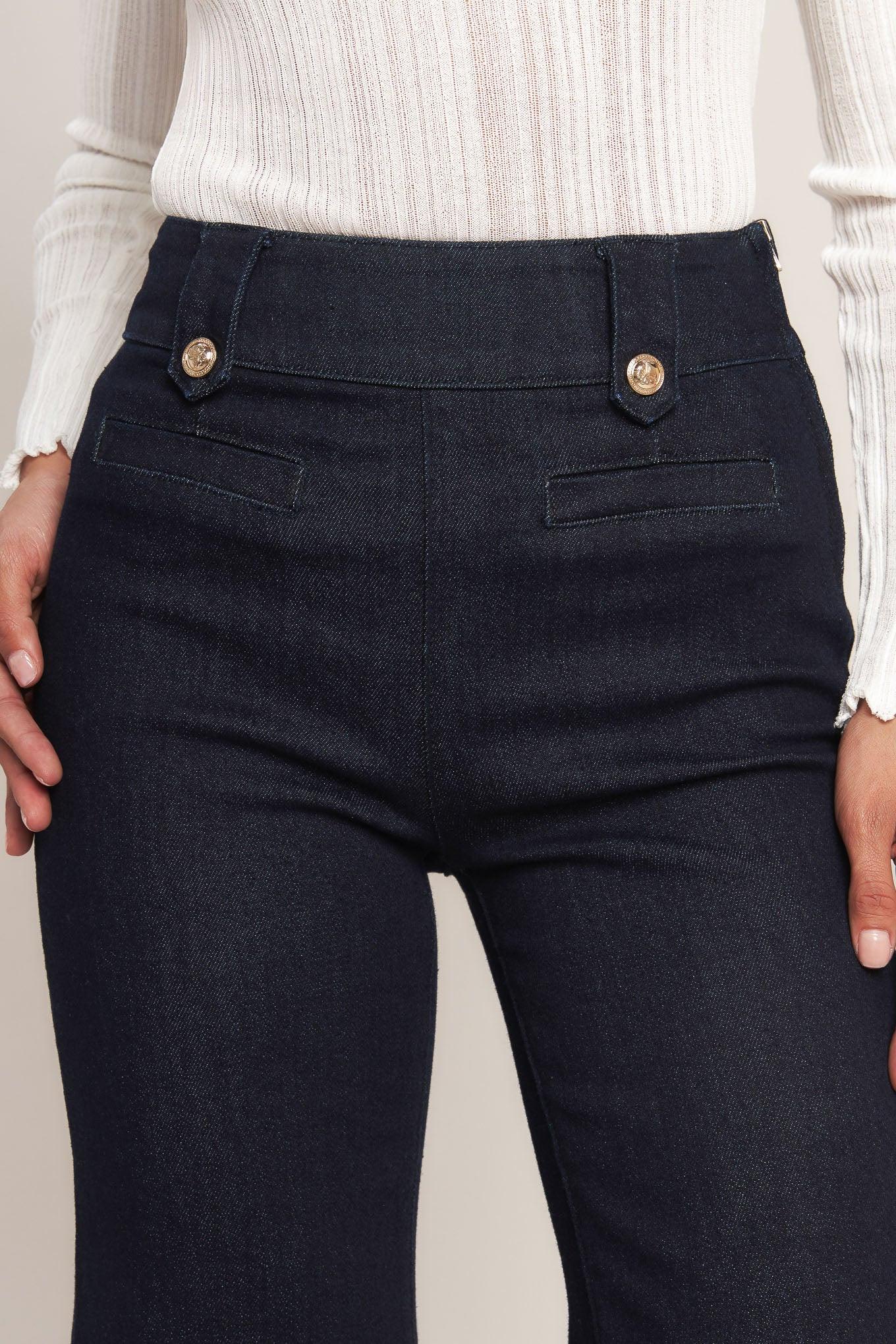 Classic Confidence Woven Pants in indigo, view 7 — Soul Flow Apparel
