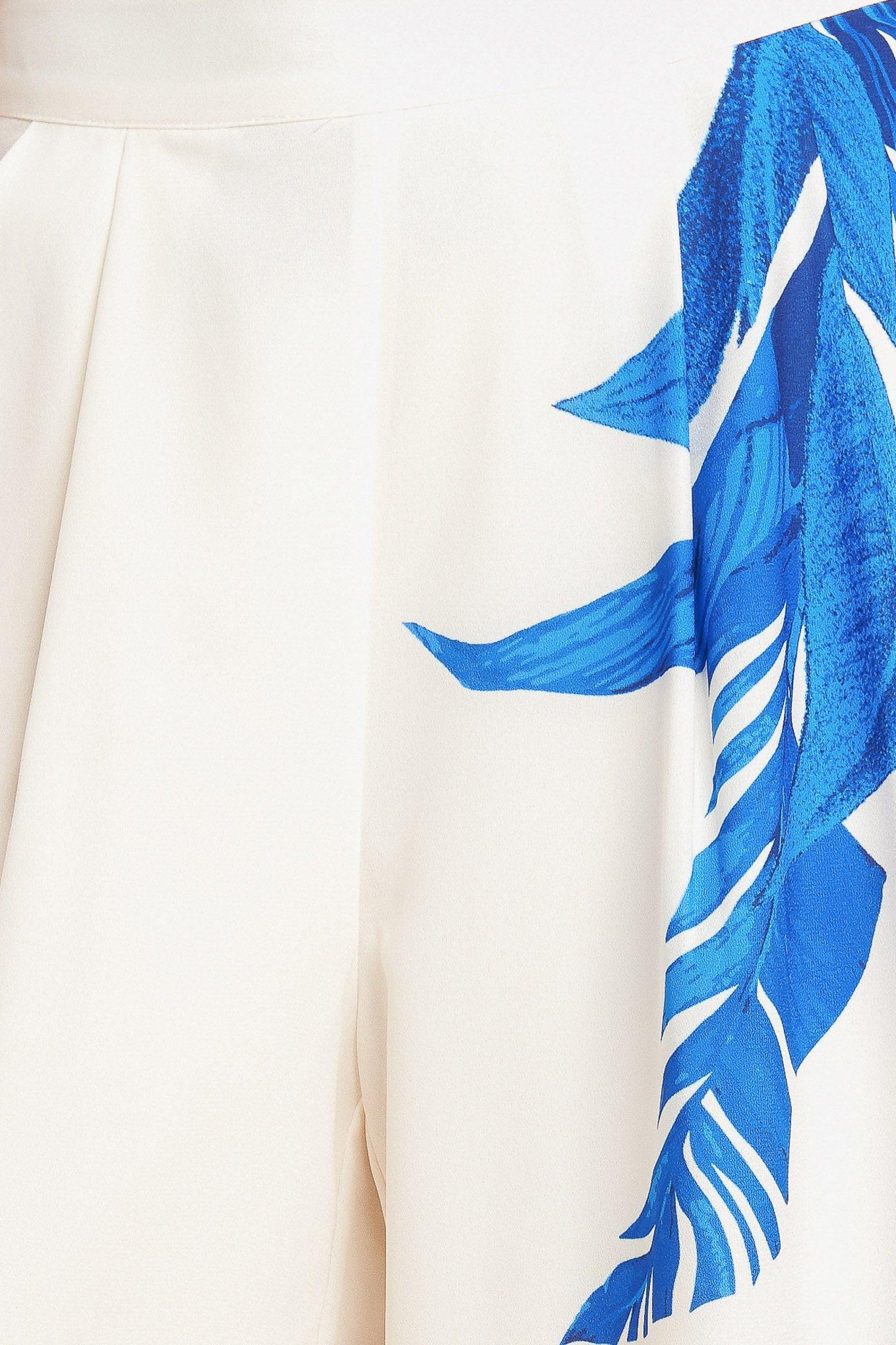Asymmetrical Botanical Woven Pants in off-white, fabric swatch — Soul Flow Apparel
