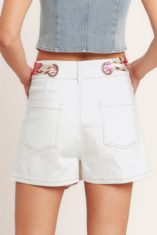 Versatile Separate Woven Skort in off-white, view 5 — Soul Flow Apparel