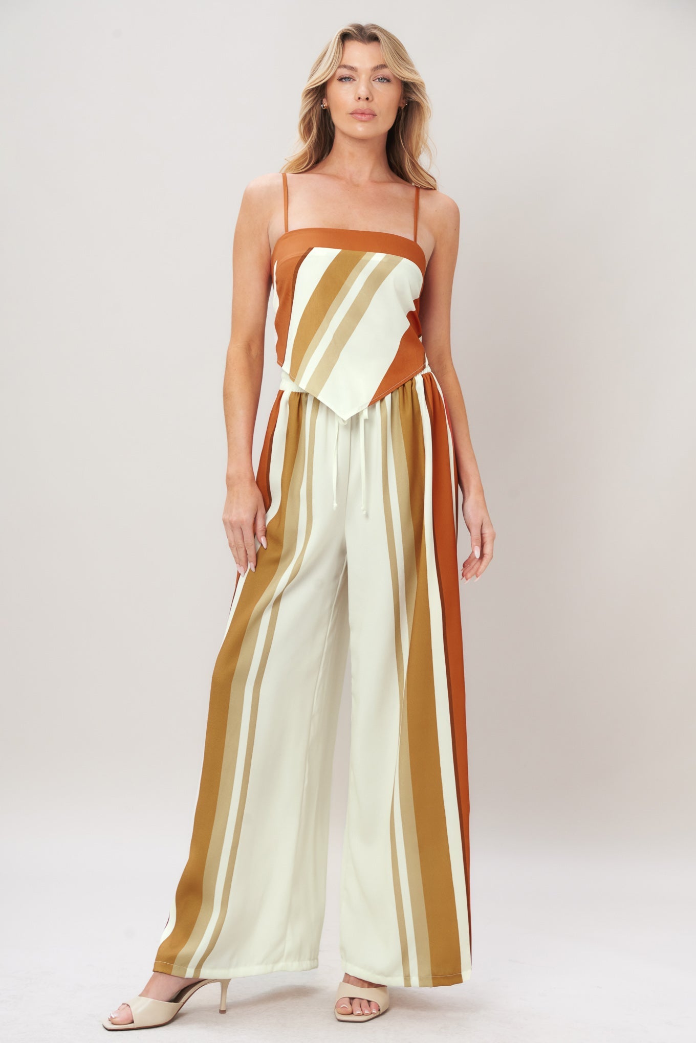 Golden Horizon Woven Pants in ivory rust, view 2 — Soul Flow Apparel