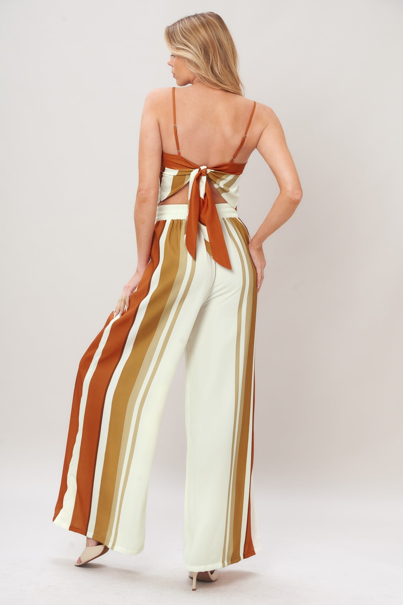 Golden Horizon Woven Pants in ivory rust, view 4 — Soul Flow Apparel