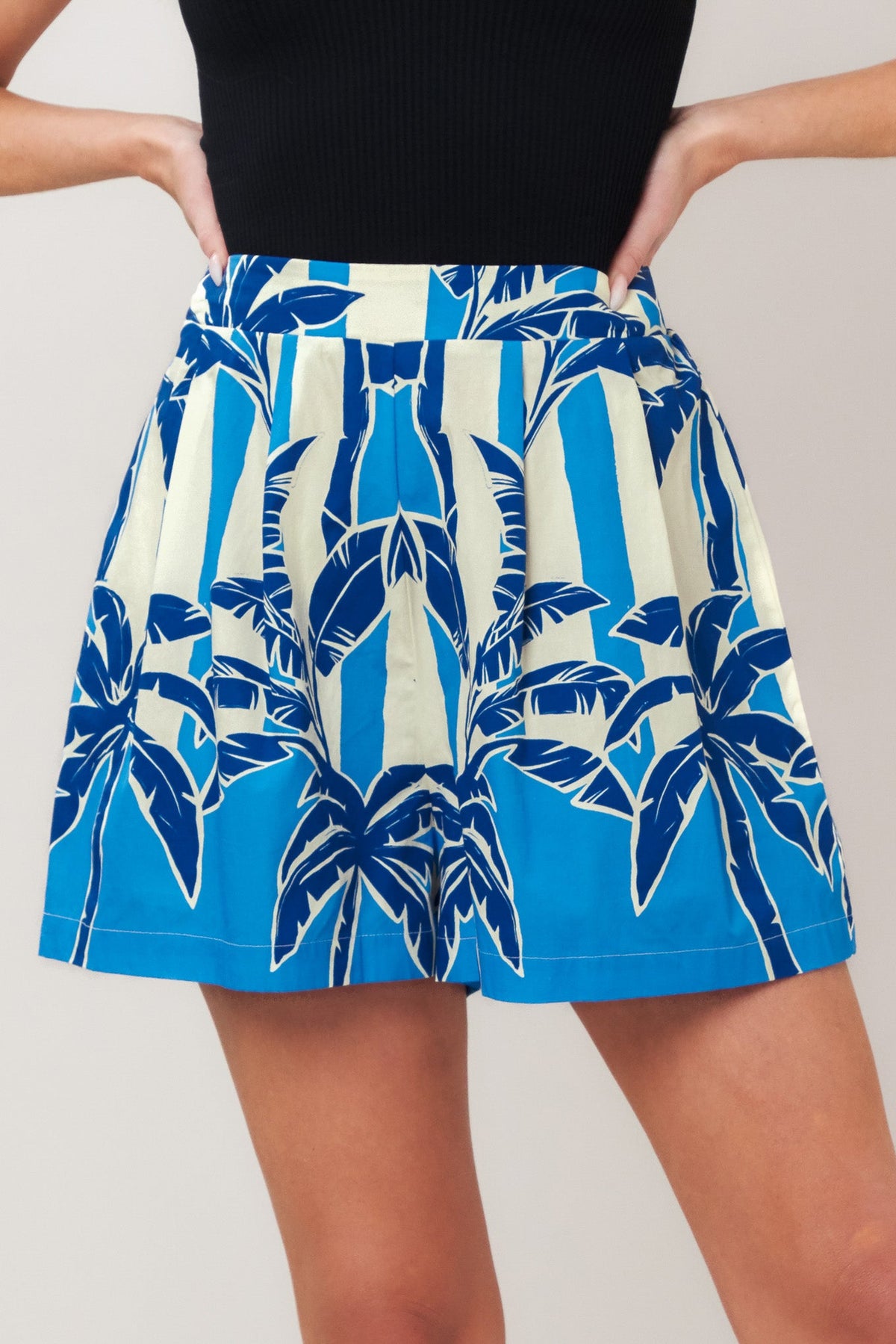 Noir Resort Woven Shorts in blue, view 5 — Soul Flow Apparel