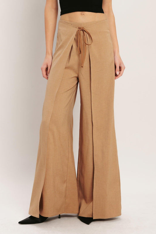 Caramel Coast Woven Pants in taupe, view 1 — Soul Flow Apparel