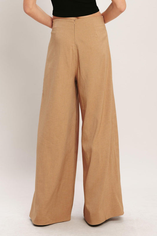 Caramel Coast Woven Pants in taupe, view 7 — Soul Flow Apparel