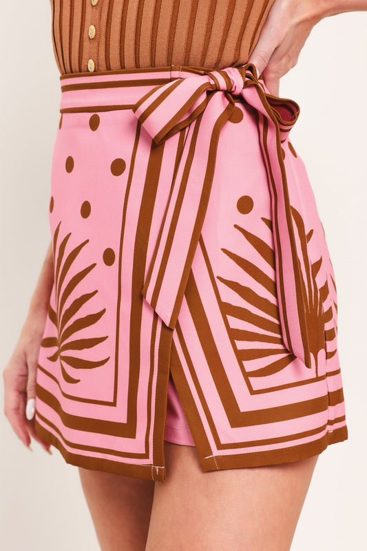 Vintage Resort Woven Skort in mauve, view 5 — Soul Flow Apparel