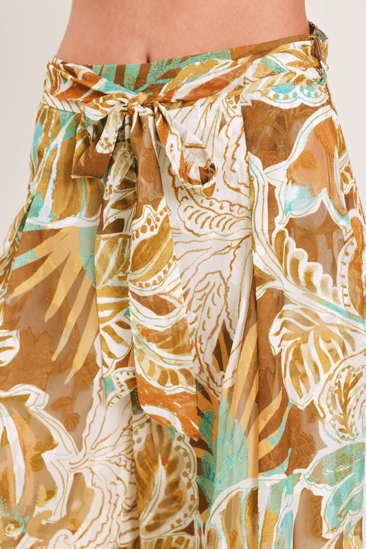 Golden Shores Flow Woven Pants in brown, view 2 — Soul Flow Apparel