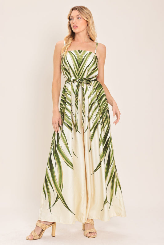 Resort Canvas Woven Jumpsuit in ivory, view 1 — Soul Flow Apparel