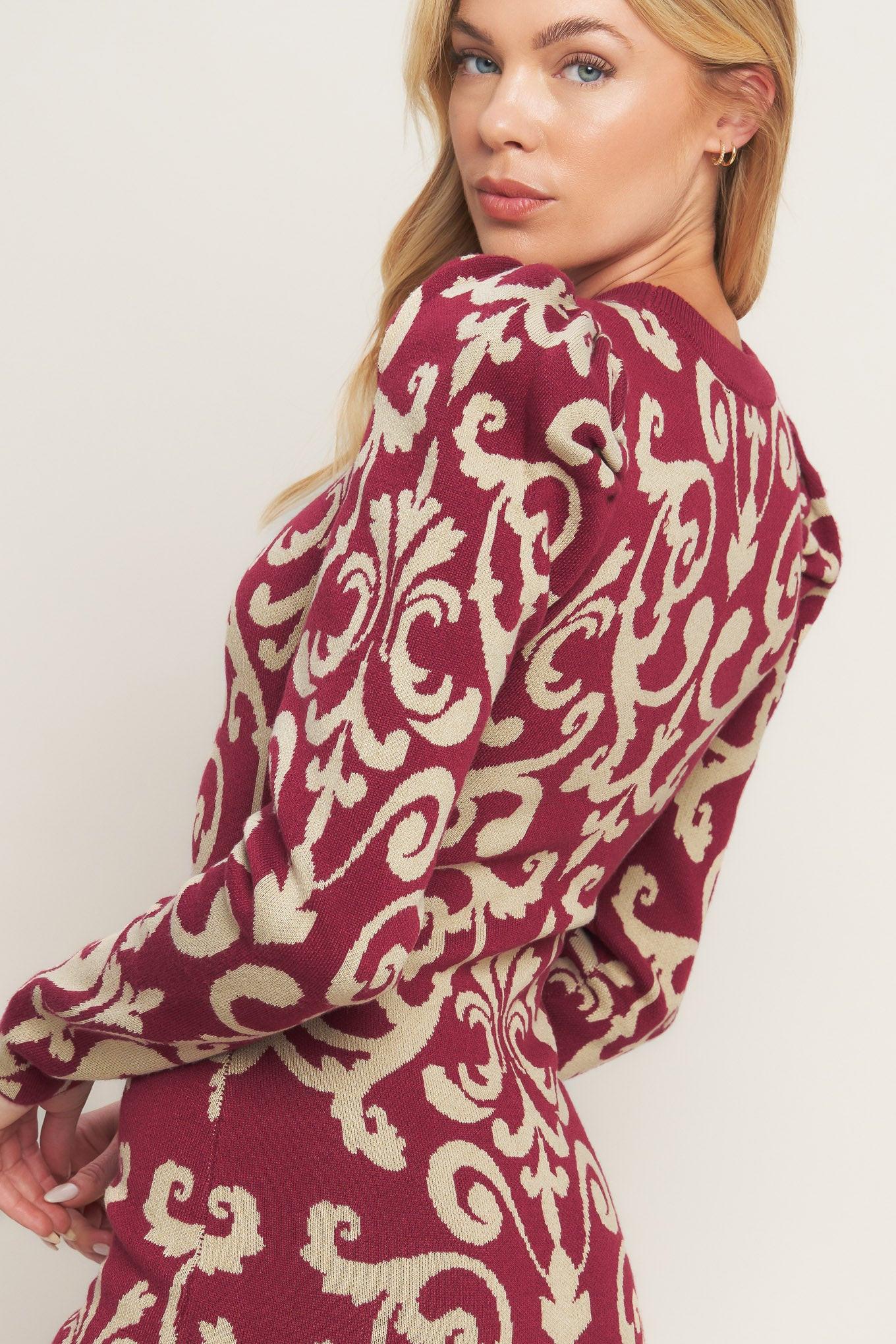 Bask in Love Sweater Mini Dress in burgundy, view 6 — Soul Flow Apparel