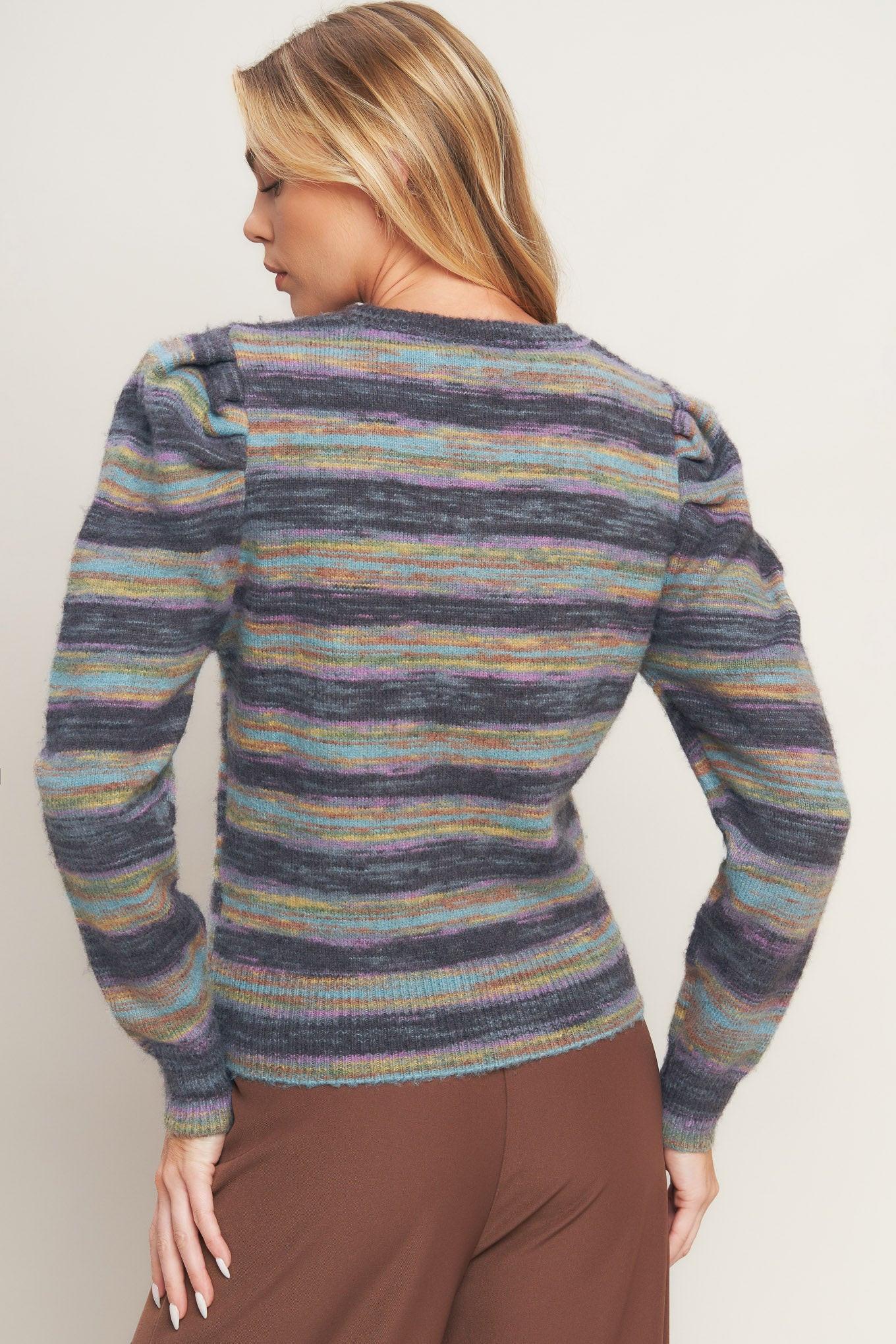 Deluxe Desire Sweater Top in charcoal sage, view 5 — Soul Flow Apparel