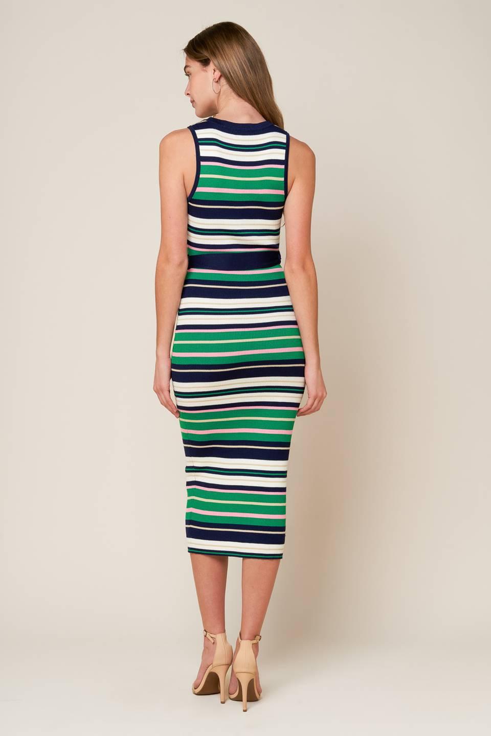 Let's Go Abroad Sweater Dress in navy green, view 5 — Soul Flow Apparel