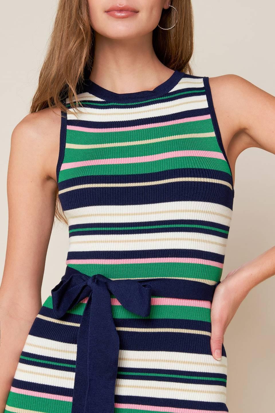 Let's Go Abroad Sweater Dress in navy green, view 6 — Soul Flow Apparel