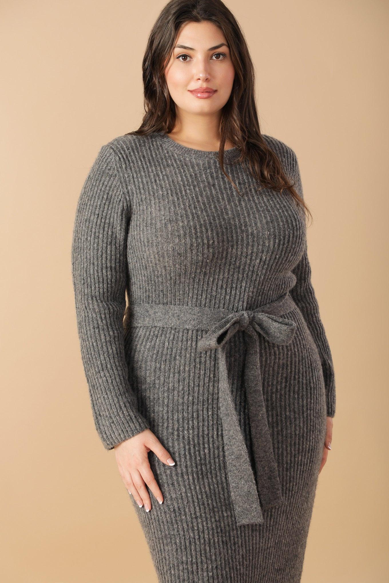 Be Good to Me Sweater Midi Dress in hgrey, view 5 — Soul Flow Apparel