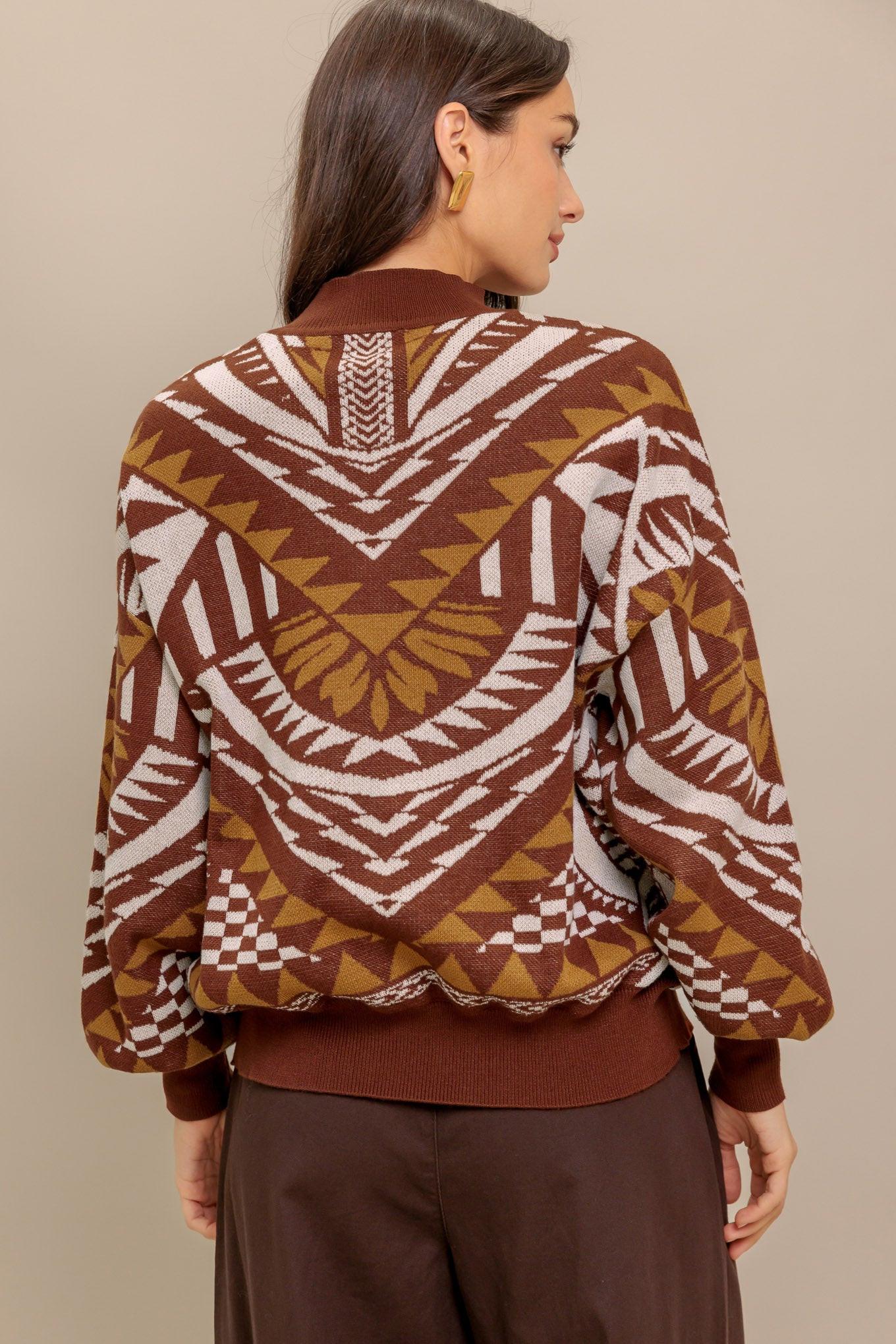 Honestly Love Pullover Sweater Top in brown, view 6 — Soul Flow Apparel