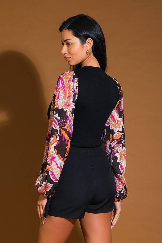Stop & Stare Sweater Top in black, view 2 — Soul Flow Apparel
