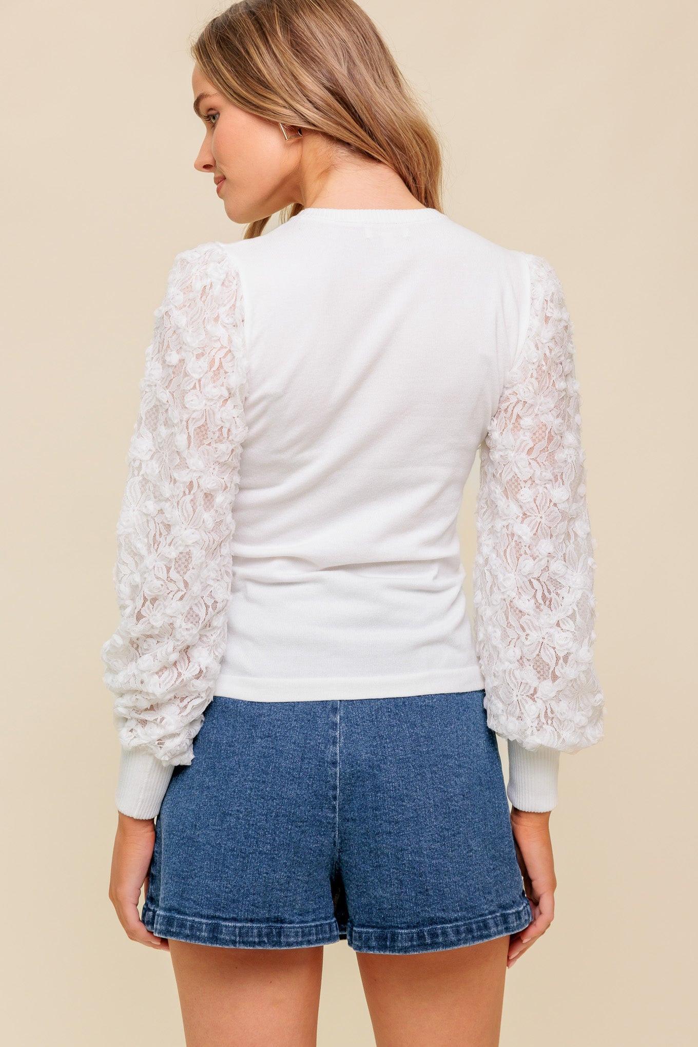 Sweet Like Sangria Sweater Top in ivory, view 3 — Soul Flow Apparel