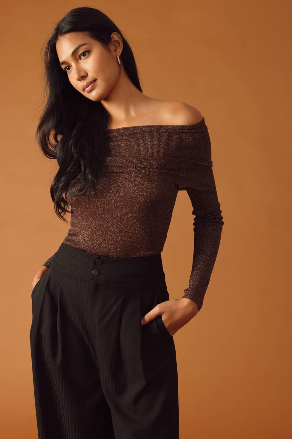 Honey Bee Sweater Top in brown metallic, view 6 — Soul Flow Apparel
