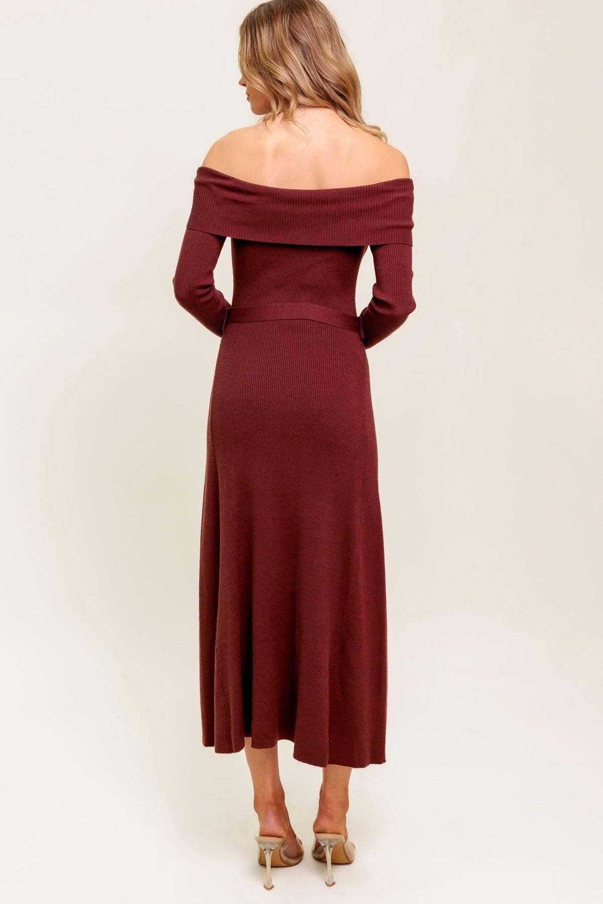 All a Fantasy Sweater Midi Dress in brown, view 6 — Soul Flow Apparel