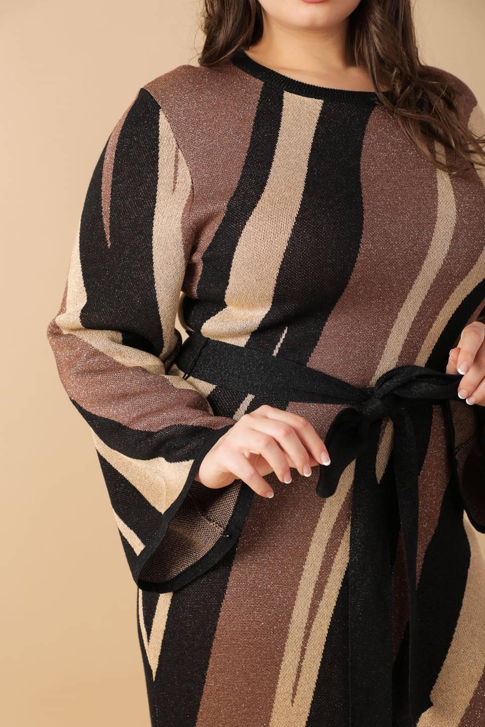 Put on a Smile Midi Sweater Dress in black brown, view 5 — Soul Flow Apparel
