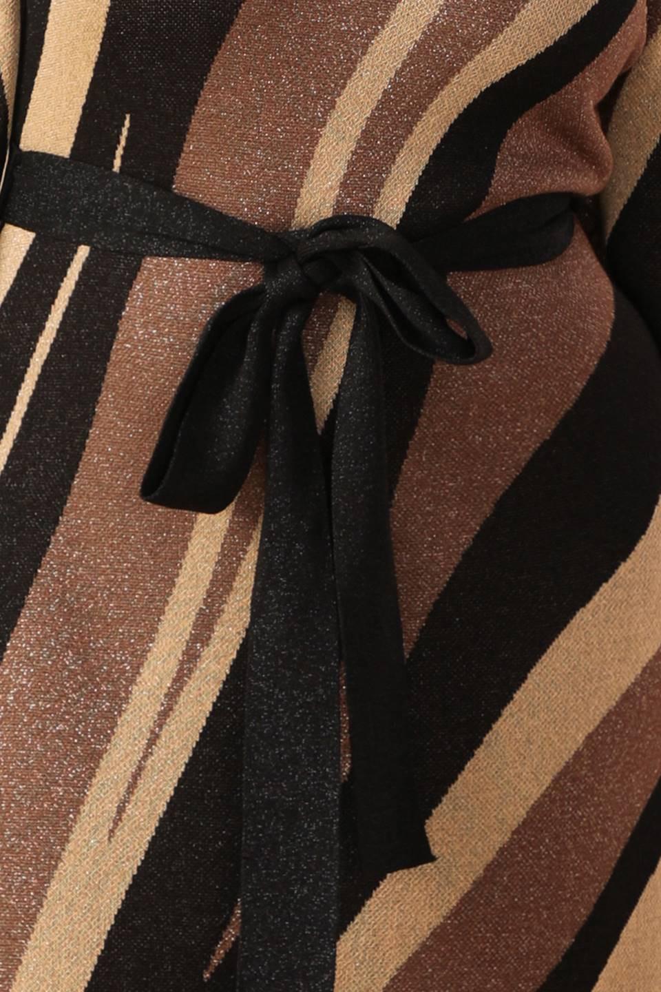 Put on a Smile Midi Sweater Dress in black brown, fabric swatch — Soul Flow Apparel
