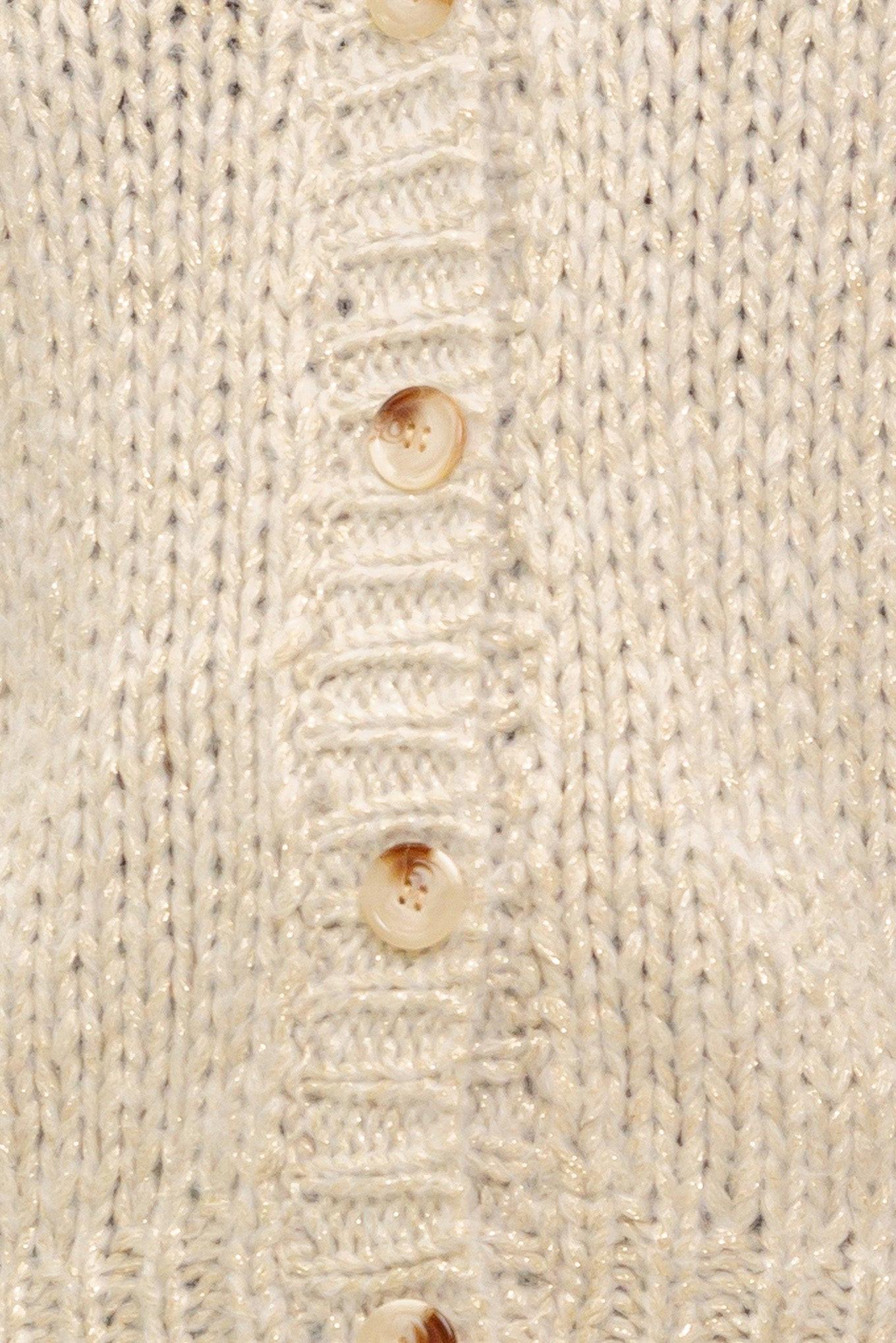 Weekend Warmth Sweater Knit Cardigan in cream gold, fabric swatch — Soul Flow Apparel
