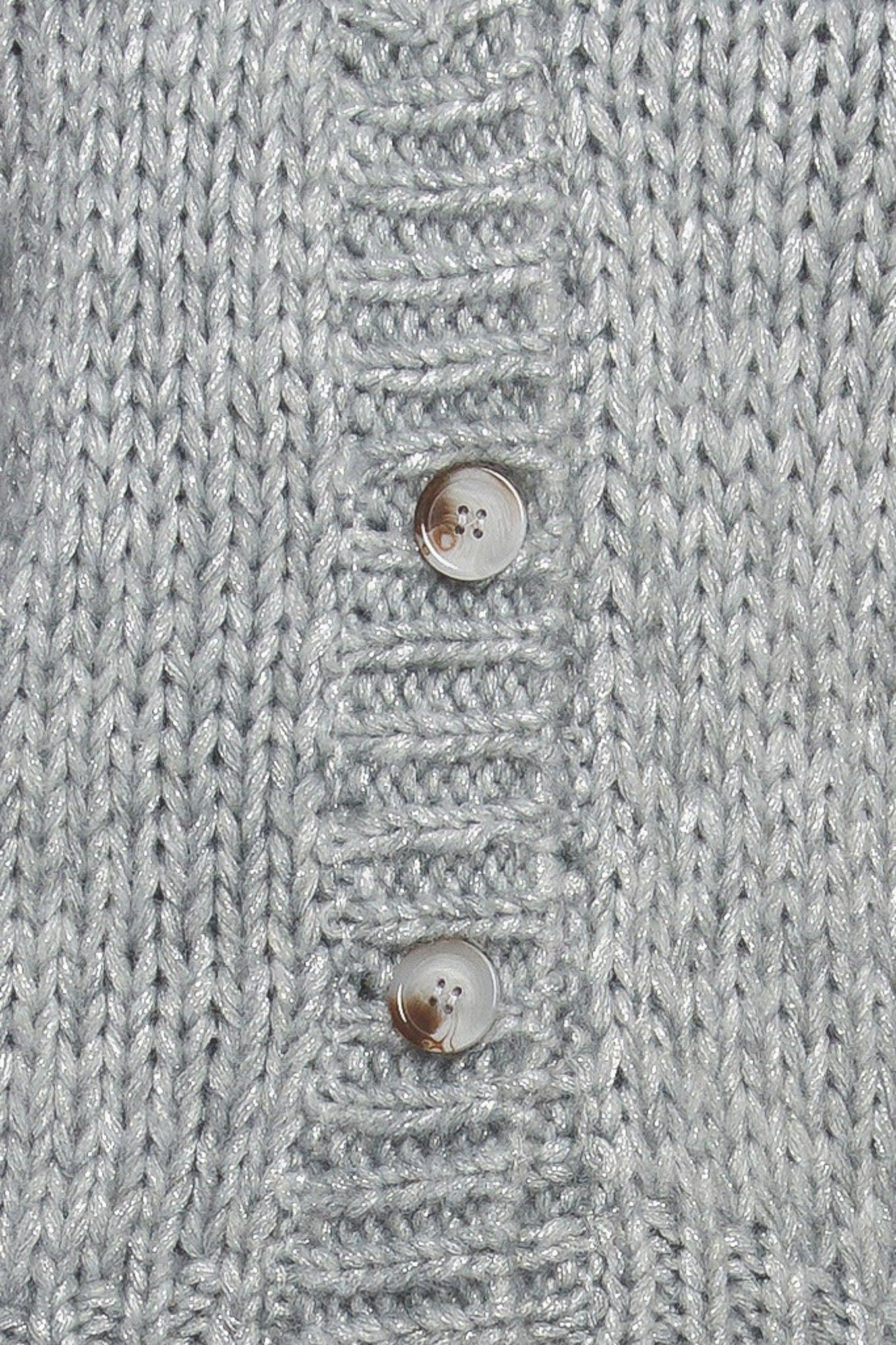 Weekend Warmth Sweater Knit Cardigan in grey silver, fabric swatch — Soul Flow Apparel