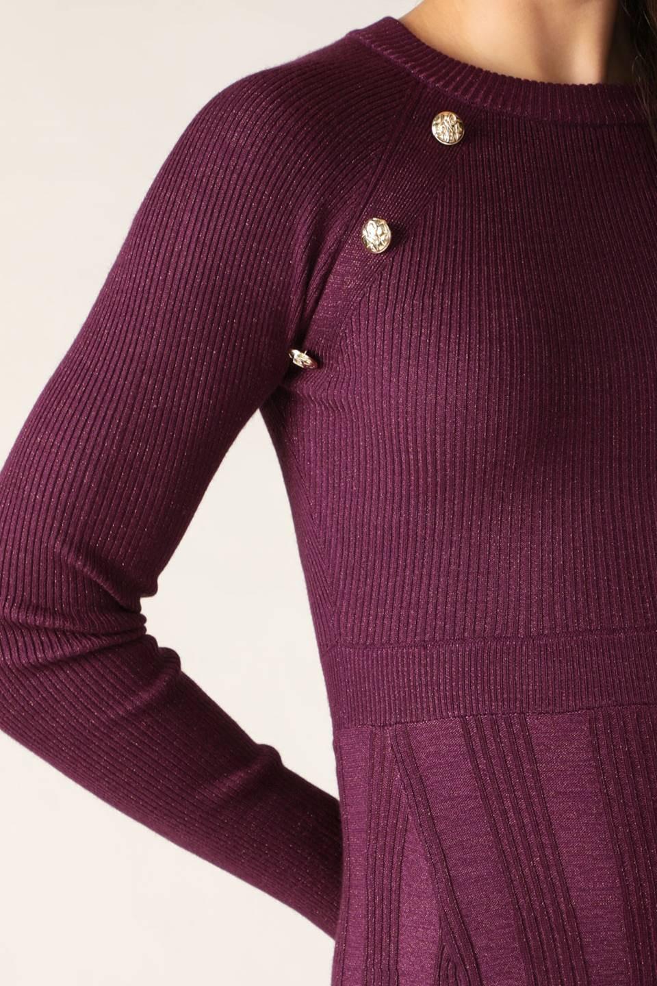 High Standards Sweater Midi Dress in orchidmetallic, view 7 — Soul Flow Apparel