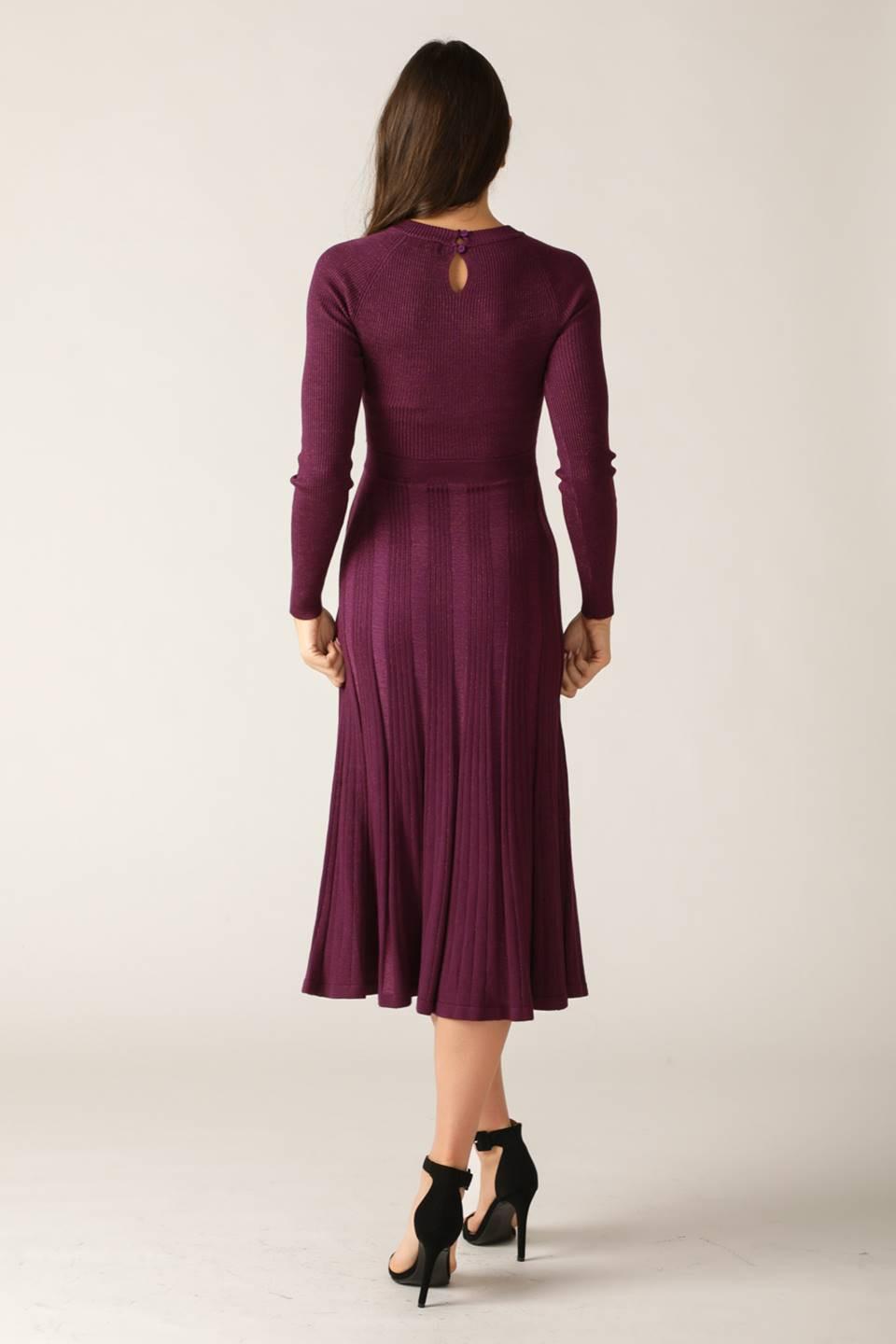 High Standards Sweater Midi Dress in orchidmetallic, view 8 — Soul Flow Apparel