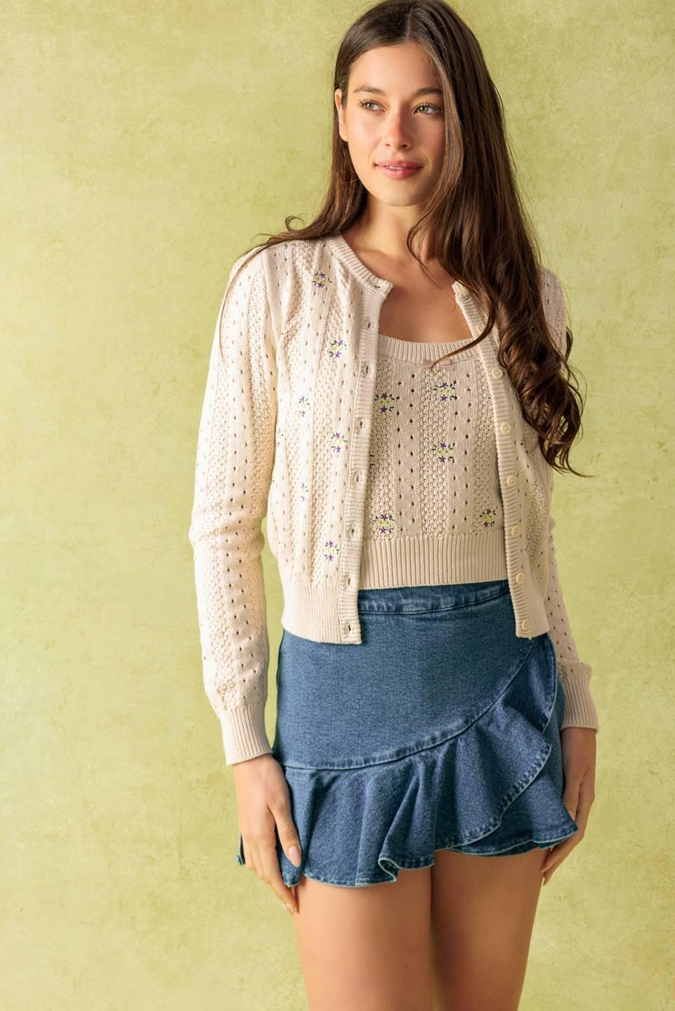 Days That Fade Sweater and Cardigan Set in oatmeal, view 9 — Soul Flow Apparel