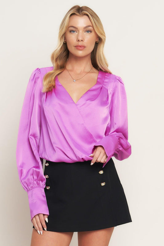 Modern Muse Orchid Woven Top, view 4 — Soul Flow Apparel