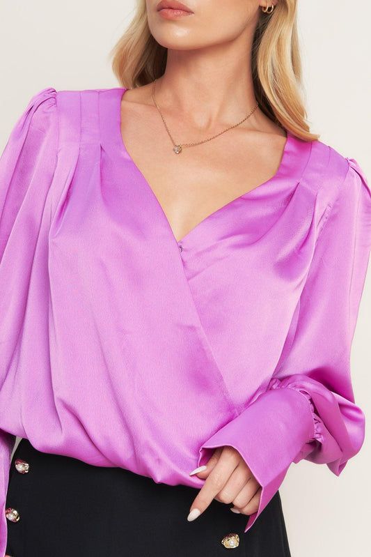 Modern Muse Orchid Woven Top, view 5 — Soul Flow Apparel