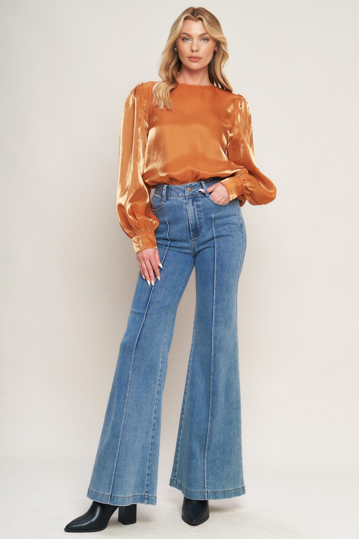 Outing Light Woven Top in bronze, view 4 — Soul Flow Apparel