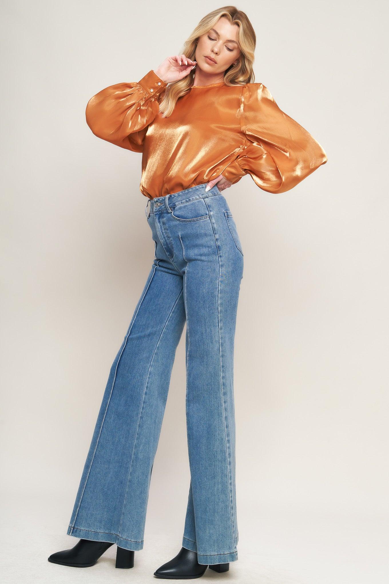 Outing Light Woven Top in bronze, view 5 — Soul Flow Apparel