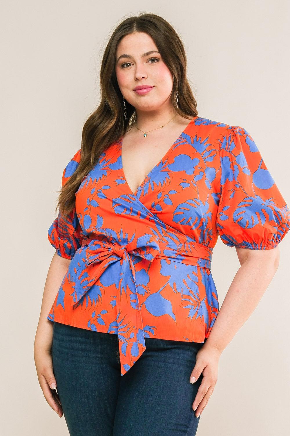 Sign Me Up Woven Top in orange, view 1 — Soul Flow Apparel