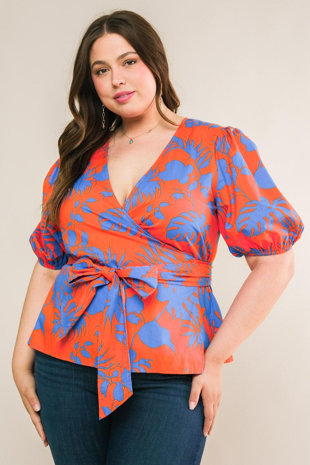 Sign Me Up Woven Top in orange, view 4 — Soul Flow Apparel