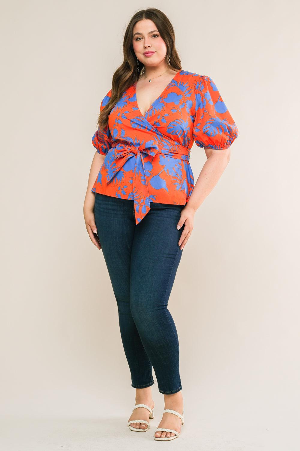 Sign Me Up Woven Top in orange, view 6 — Soul Flow Apparel