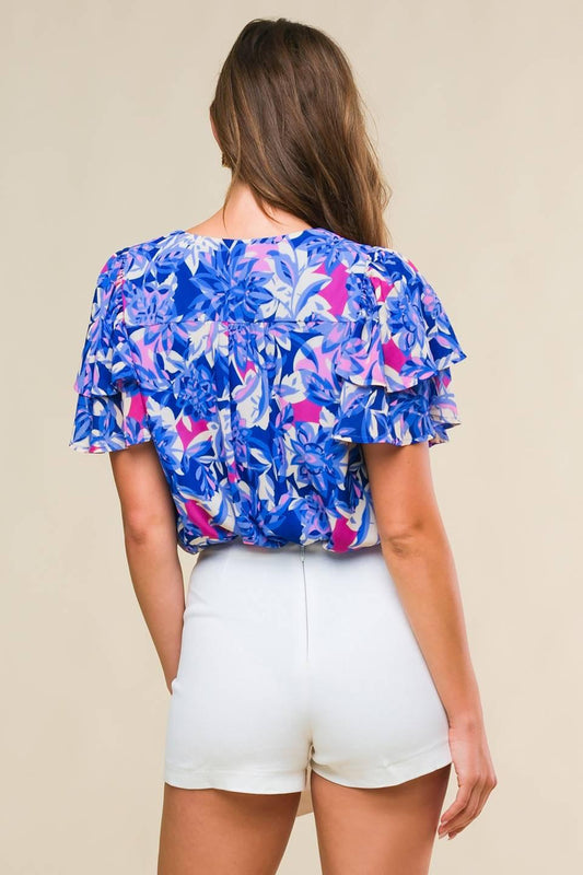 Promise of Love Woven Top in blue, view 2 — Soul Flow Apparel