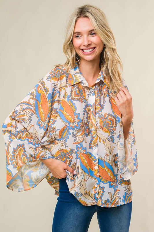 Sweet Crush Woven Top in ivory, view 4 — Soul Flow Apparel
