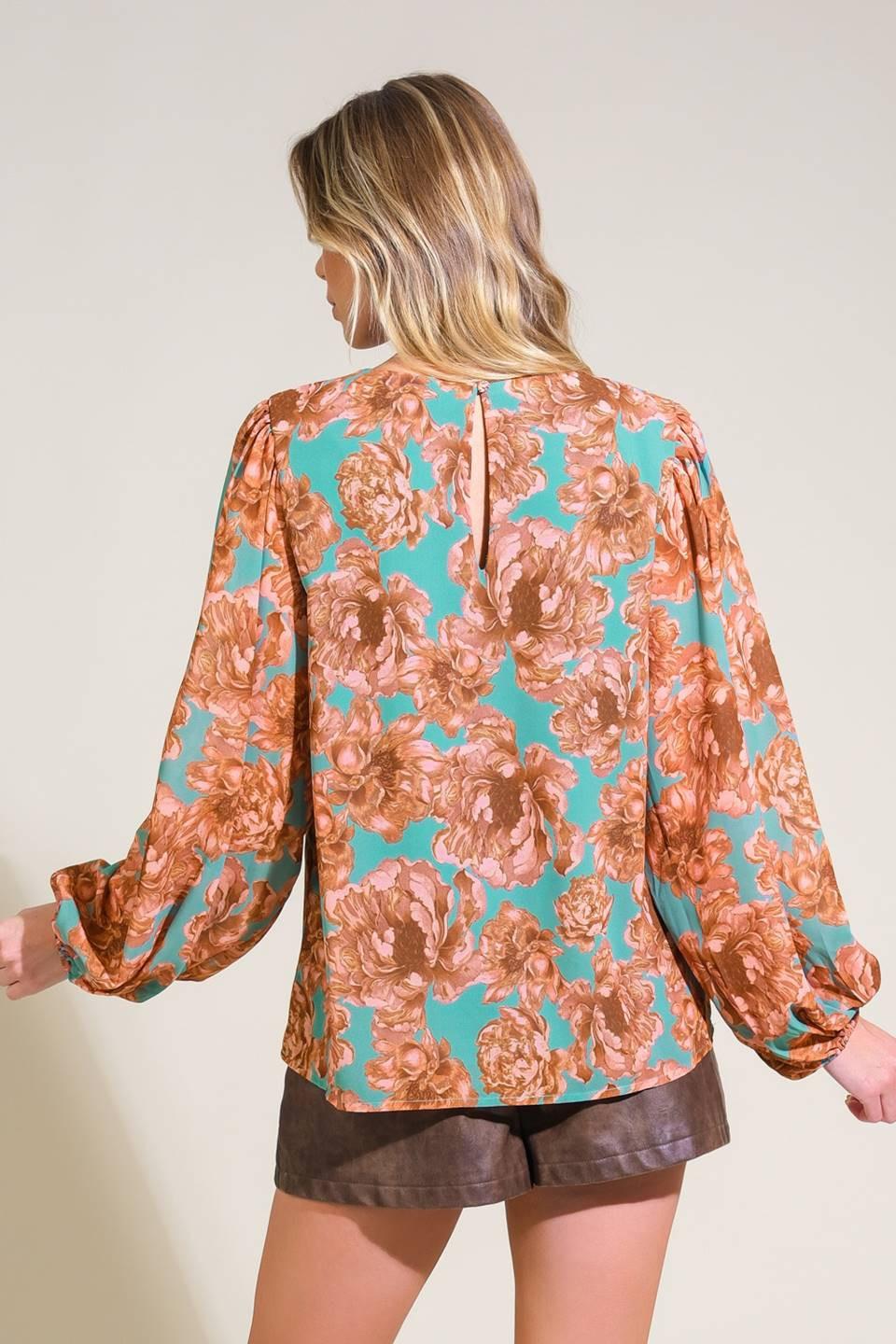 Delicate Hue Woven Top in sage, view 2 — Soul Flow Apparel