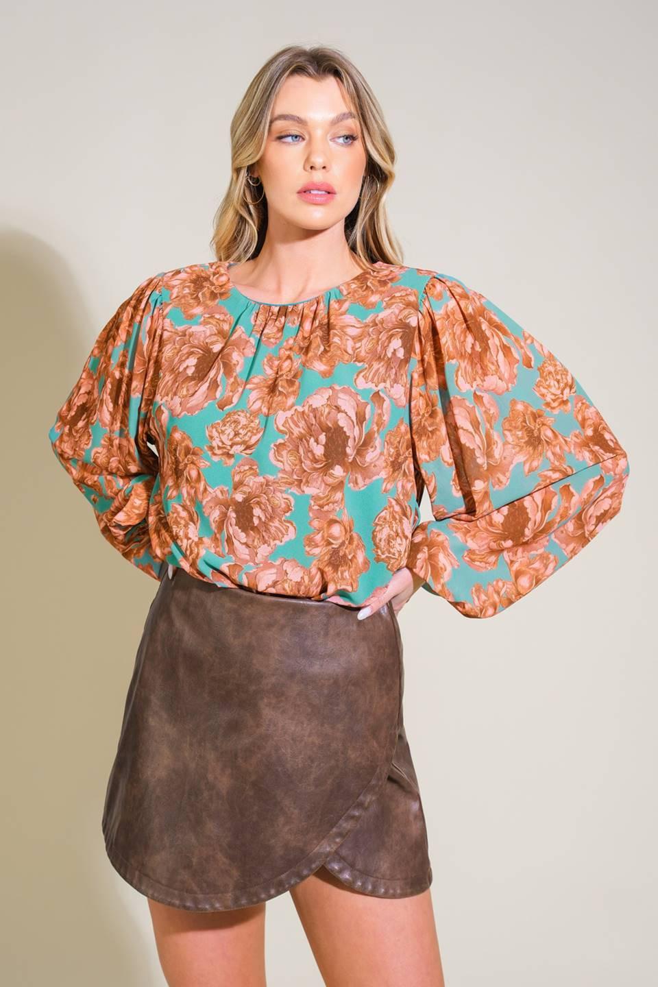 Delicate Hue Woven Top in sage, view 4 — Soul Flow Apparel