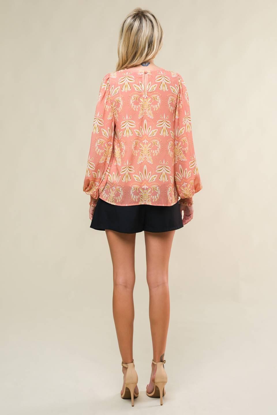 Get the Look Woven Top in coral, view 6 — Soul Flow Apparel