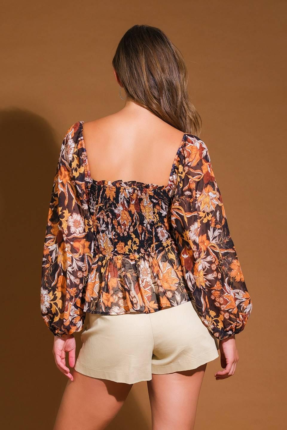 Beaming Perfection Woven Top in black, view 2 — Soul Flow Apparel