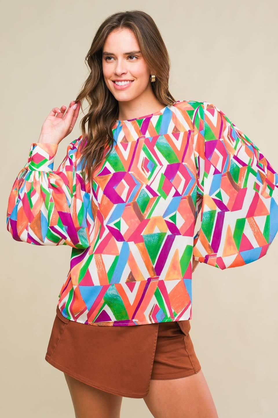 That's That Bright Woven Top in ivory, view 1 — Soul Flow Apparel
