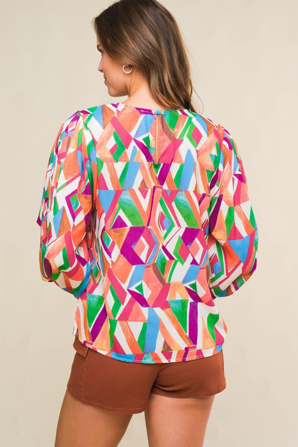 That's That Bright Woven Top in ivory, view 2 — Soul Flow Apparel