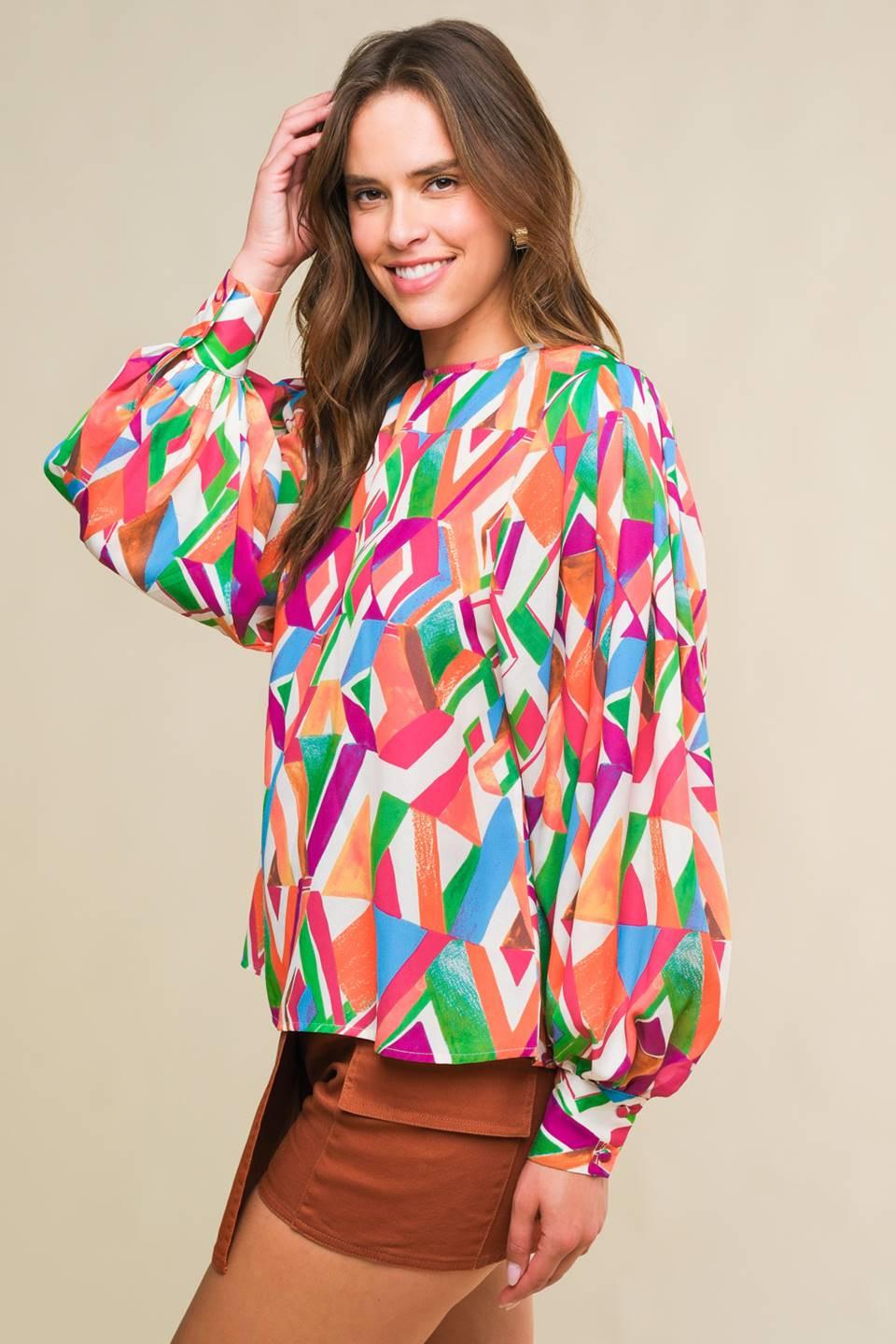 That's That Bright Woven Top in ivory, view 3 — Soul Flow Apparel