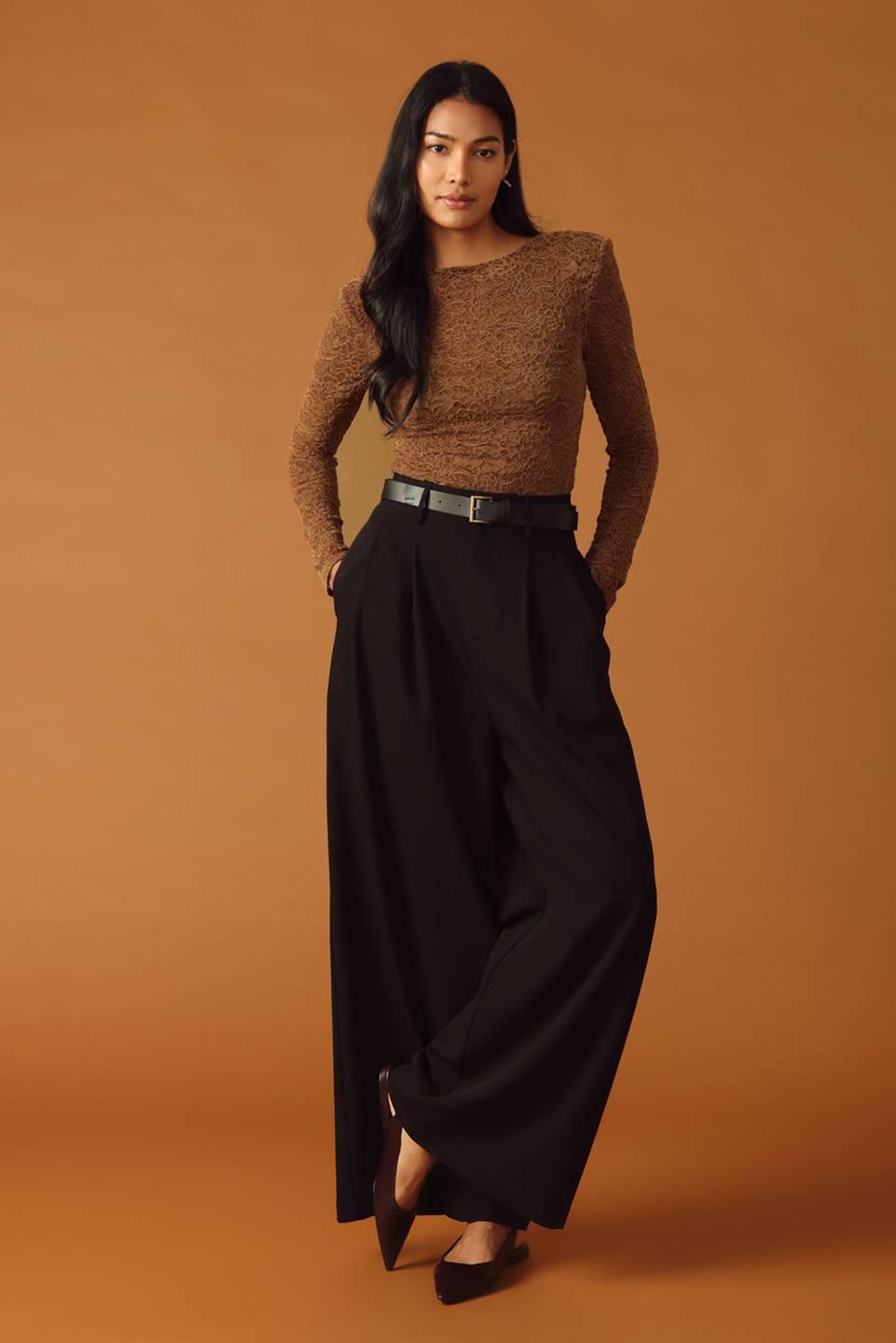 Never Enough Woven Lace Bodysuit in brown, view 4 — Soul Flow Apparel