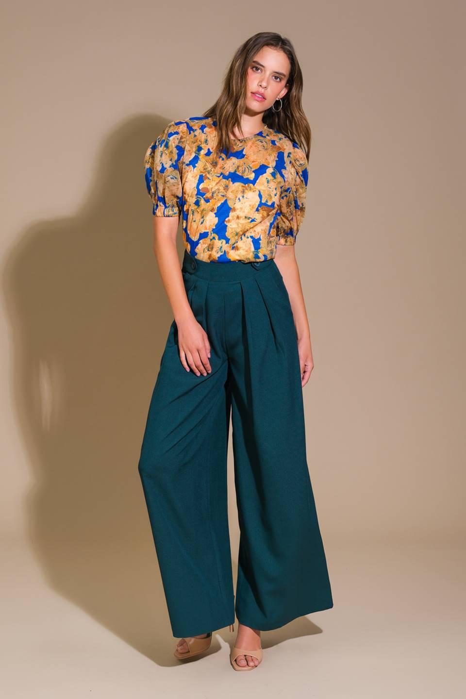 Sweetest Harmonies Woven Top in blue, view 5 — Soul Flow Apparel