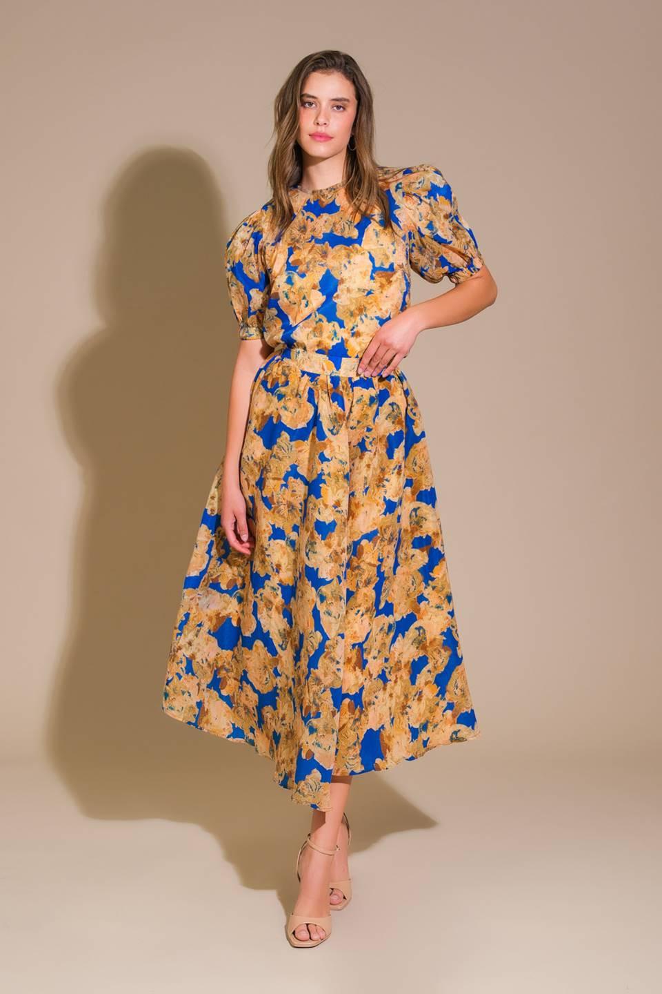 Sweetest Harmonies Woven Top in blue, view 6 — Soul Flow Apparel
